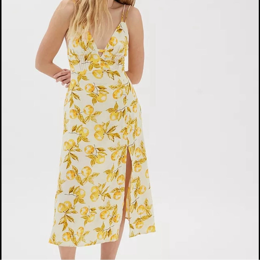 Urban Outfitters Yellow Lemon Print Sundress